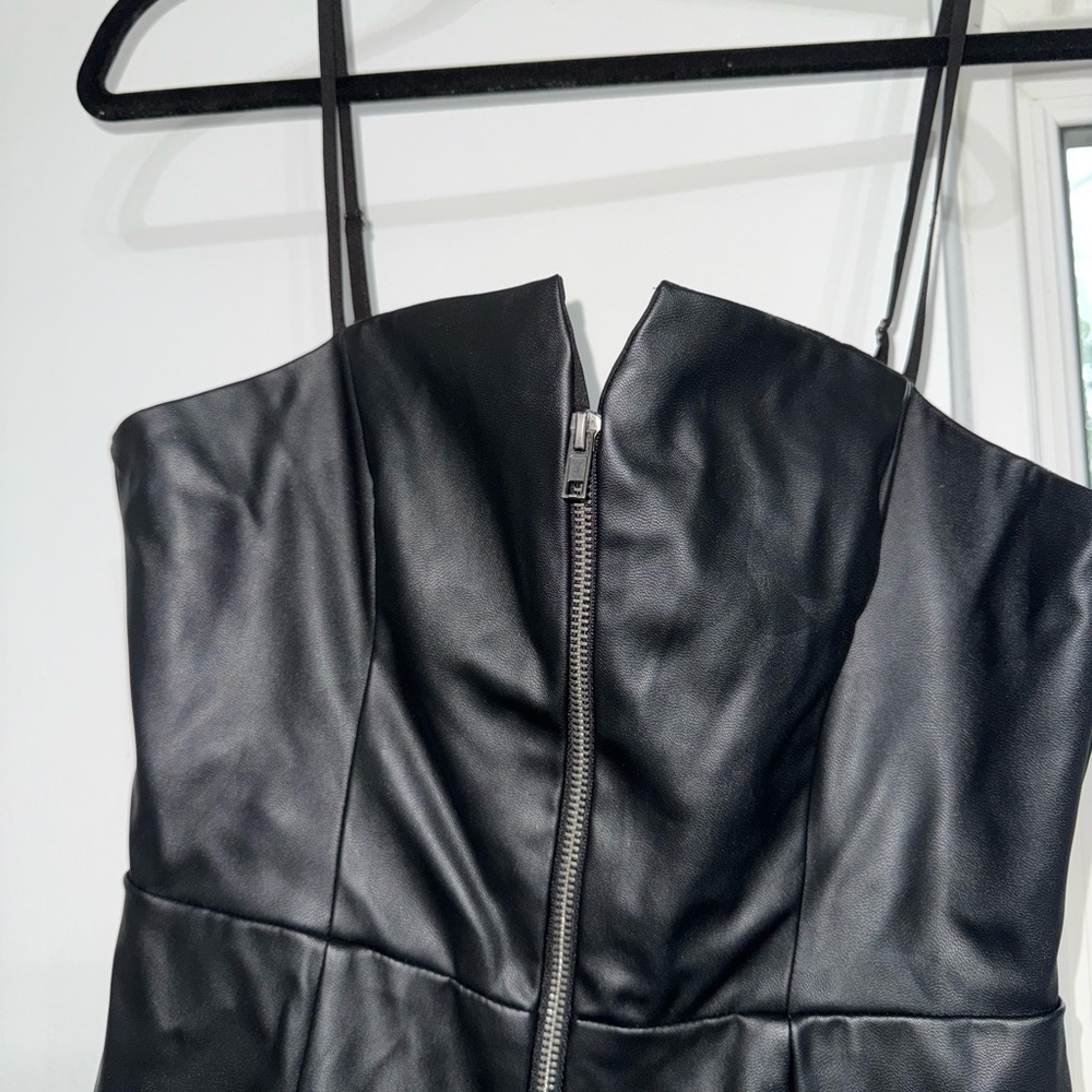 NWT BCBGeneration Black Leather Dress size 8 - Picture 2 of 6